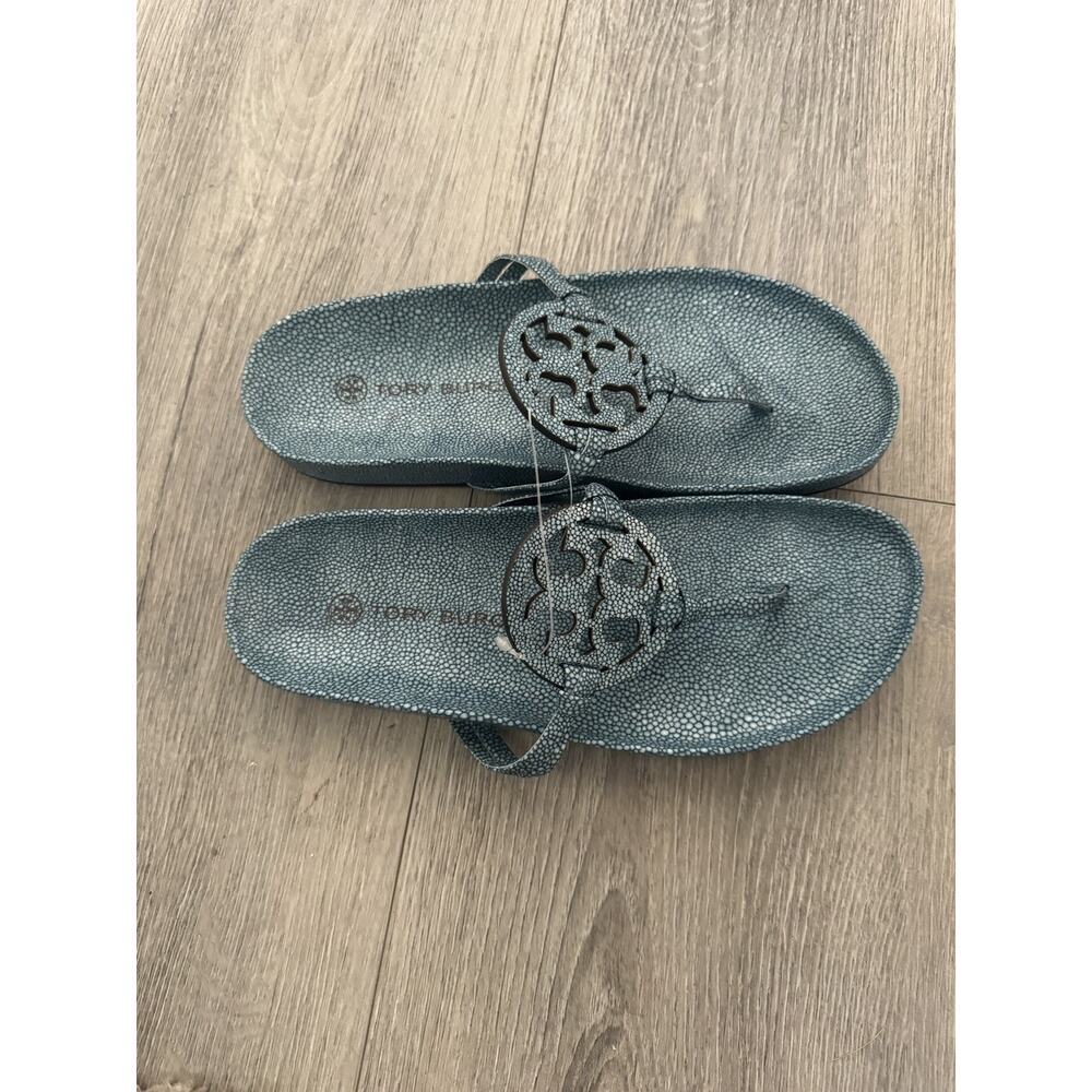 Tory Burch Sea Wind Miller Cloud Leather Thong SandalsComfort Straps US 8.5 - Picture 4 of 9
